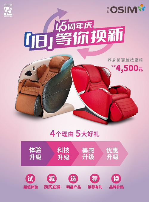 osim傲胜全面升级以旧换新，助力绿色养身新生活