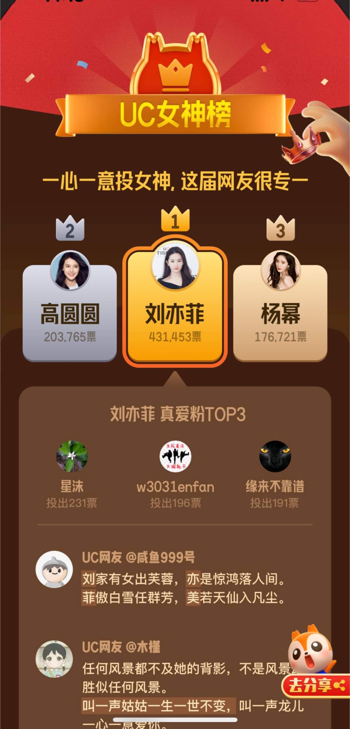 首届“uc网友年度榜单”揭榜：“神仙姐姐”问鼎女神榜，《凡人修仙传》反超《斗破苍穹》引发回忆杀